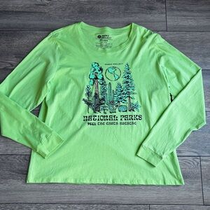 NWT Parks Project National Parks Earth Breathe Long Sleeve Green T Shirt Top XXL